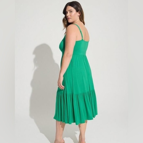 Torrid Green Supersoft Midi Dress - New - Size 30 - Picture 2 of 6